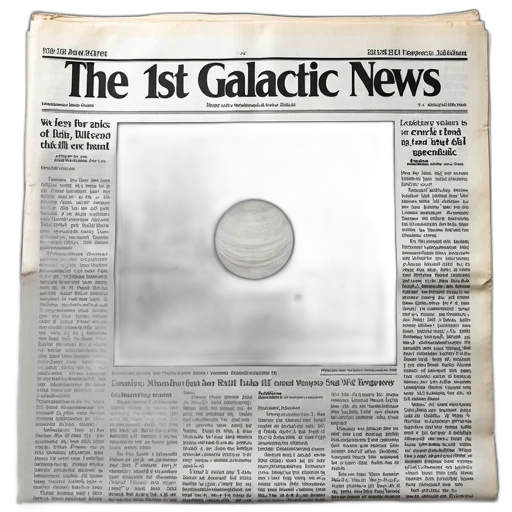 robot, outer space, newspaper, page, headline, 1st, galactic, news transparent PNG cut-out