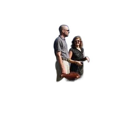 furniture, shoes, man, woman, stand, next, their, bicycles transparent PNG cut-out