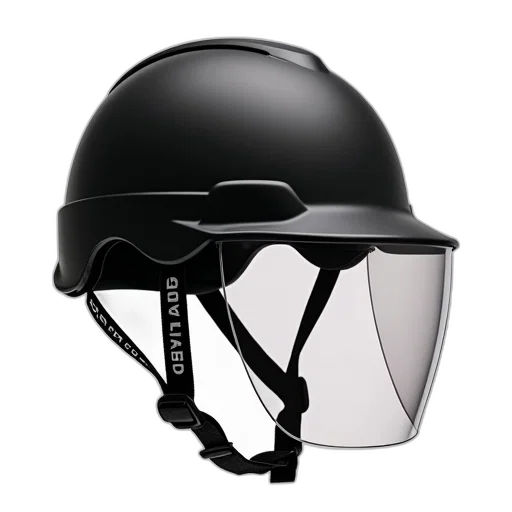 hat, mask, close-up, image, black, safety, helmet, reflective transparent PNG cut-out
