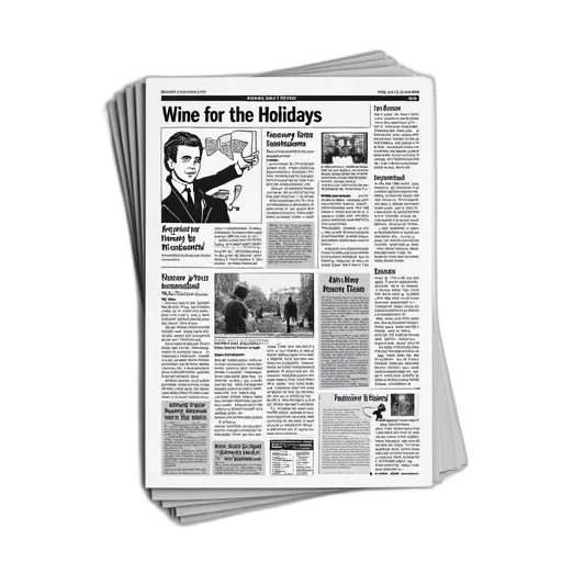 black, white, newspaper, page, various, articles, advertisements, top transparent PNG cut-out