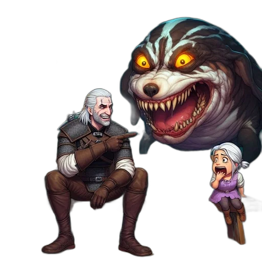 creature, face, concept art, fantasy art, pixel art, amusing, underwater, scene transparent PNG cut-out