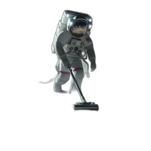 robot, staff, creature, concept art, 3d render, outer space, astronaut, spacesuit transparent PNG cut-out