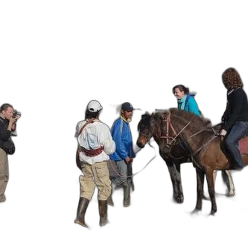 staff, group, people, including, riders, horses, gather, mountainous transparent PNG cut-out