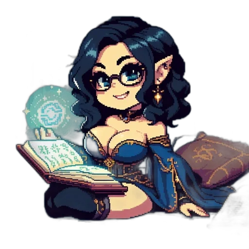 fantasy art, pixel art, concept art, comic book art, dark, pixel, art, young transparent PNG cut-out