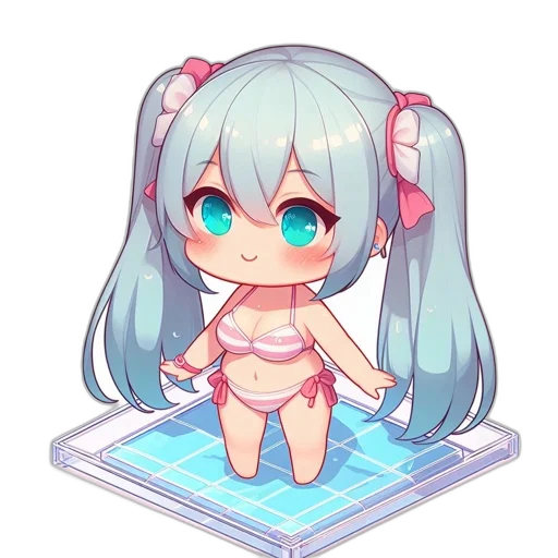 robot, creature, pixel art, vaporwave, anime, cyberpunk, underwater, pastel transparent PNG cut-out