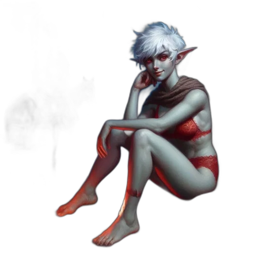 creature, concept art, fantasy art, pixel art, comic book art, red, blue, dark transparent PNG cut-out