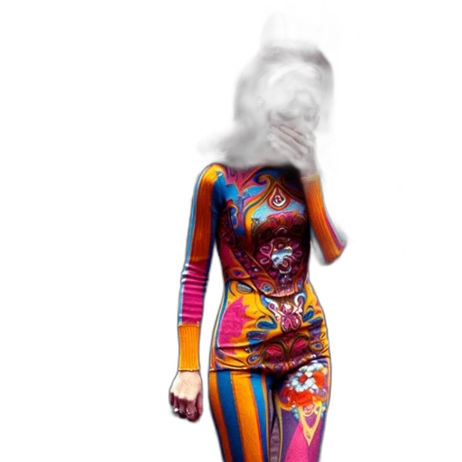 dress, jacket, mask, face, concept art, 3d render, pixel art, outer space transparent PNG cut-out