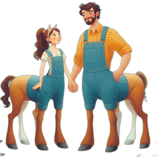staff, animal, dress, concept art, fantasy art, cartoon, watercolor, two transparent PNG cut-out