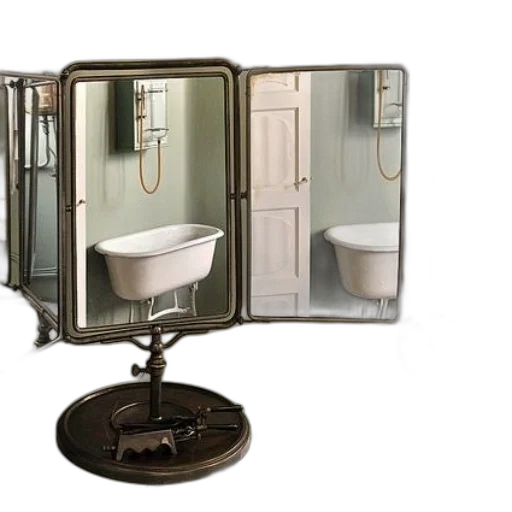 furniture, robot, 3d render, photorealistic, concept art, earth tones, vintage-style, bathroom transparent PNG cut-out