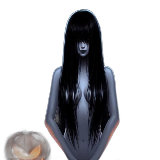 hair, mask, creature, face, concept art, pixel art, fantasy art, 3d render transparent PNG cut-out