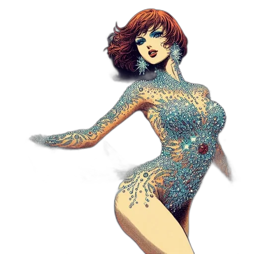 dress, fantasy art, comic book art, concept art, pixel art, animated, woman, fiery transparent PNG cut-out