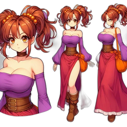 dress, concept art, anime, fantasy art, pixel art, colorful, red, dark transparent PNG cut-out