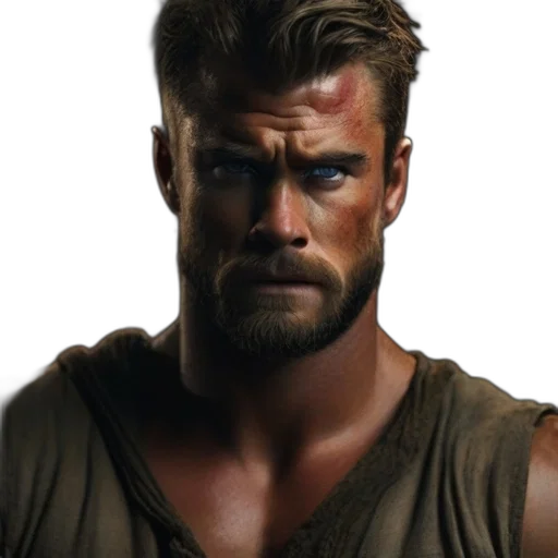 face, hair, photorealistic, comic book art, concept art, fantasy art, portrait, rugged transparent PNG cut-out