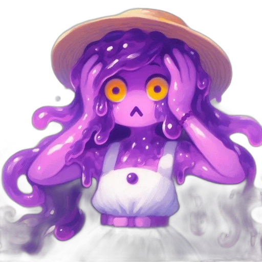 creature, staff, hat, concept art, pixel art, fantasy art, watercolor, fog transparent PNG cut-out