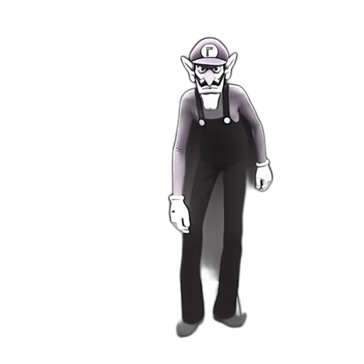 staff, robot, concept art, cartoon, pixel art, 3d render, monochrome, dark transparent PNG cut-out
