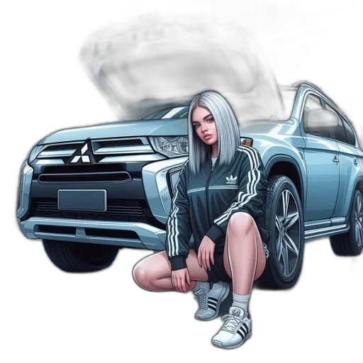 car, jacket, shoes, concept art, photorealistic, vaporwave, fantasy art, blue transparent PNG cut-out