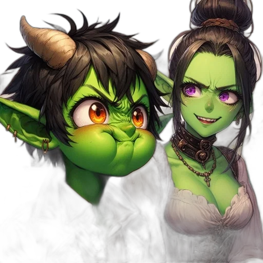 mask, fantasy art, concept art, pixel art, photorealistic, green, two, animated transparent PNG cut-out