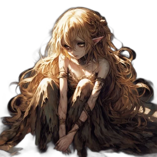 dress, hair, dragon, creature, fantasy art, concept art, pixel art, anime transparent PNG cut-out