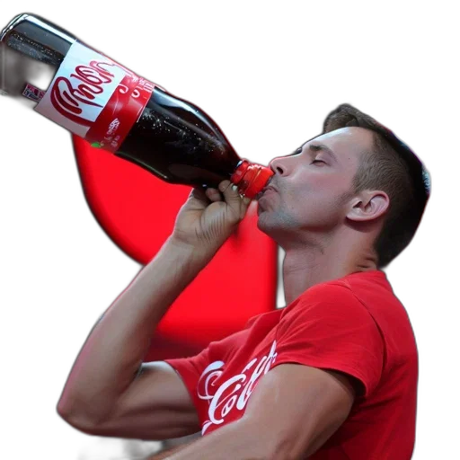 bottle, food, weapon, staff, 3d render, photorealistic, man, red transparent PNG cut-out
