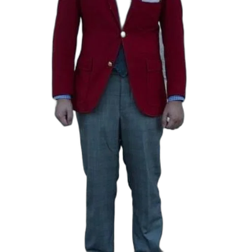 jacket, staff, 3d render, concept art, photorealistic, cartoon, red, person transparent PNG cut-out
