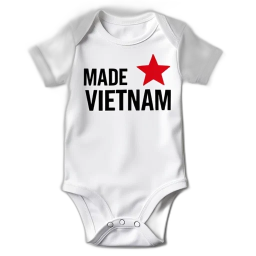 white, onesie, graphic, design, reads, made, vietnam, black transparent PNG cut-out