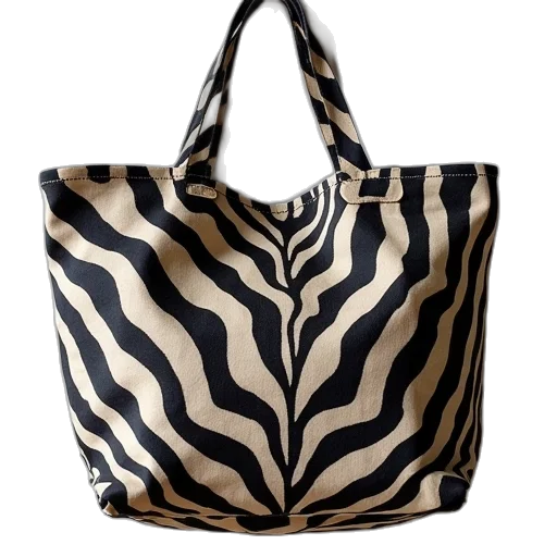 monochrome, zebra, back, tote transparent PNG cut-out