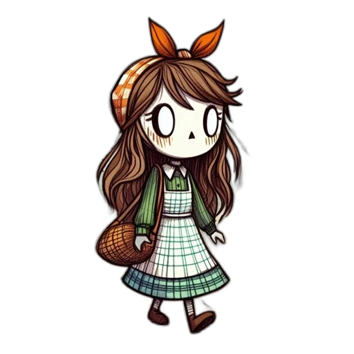 dress, staff, hat, hair, pixel art, cartoon, anime, concept art transparent PNG cut-out