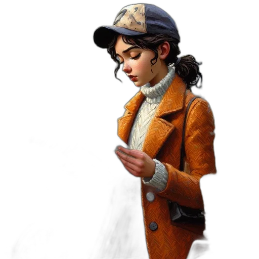 jacket, hat, staff, jewelry, photorealistic, concept art, oil painting, fantasy art transparent PNG cut-out