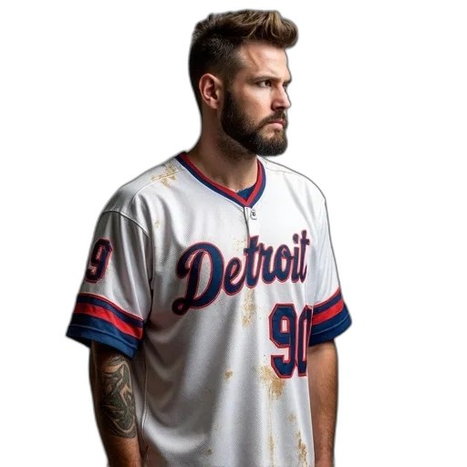 jacket, man, beard, short, hair, wearing, white, jersey transparent PNG cut-out