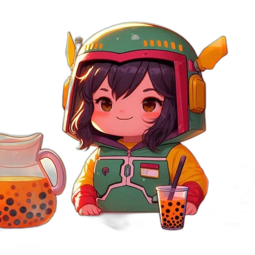 robot, food, concept art, anime, pixel art, 3d render, outer space, colorful transparent PNG cut-out