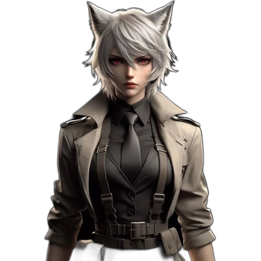 staff, jacket, concept art, 3d render, fantasy art, pixel art, monochrome, dark transparent PNG cut-out
