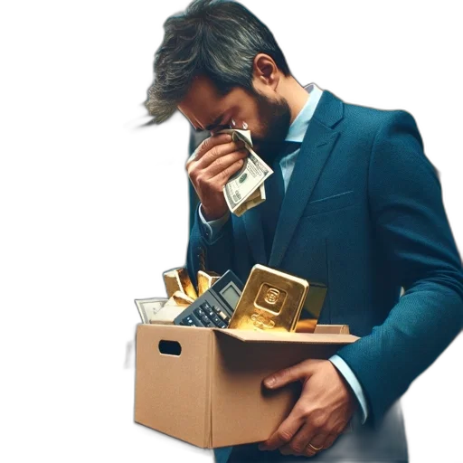 concept art, man, blue, suit, stands, near, office, door transparent PNG cut-out