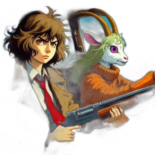 animal, weapon, staff, mask, concept art, pixel art, fantasy art, anime transparent PNG cut-out