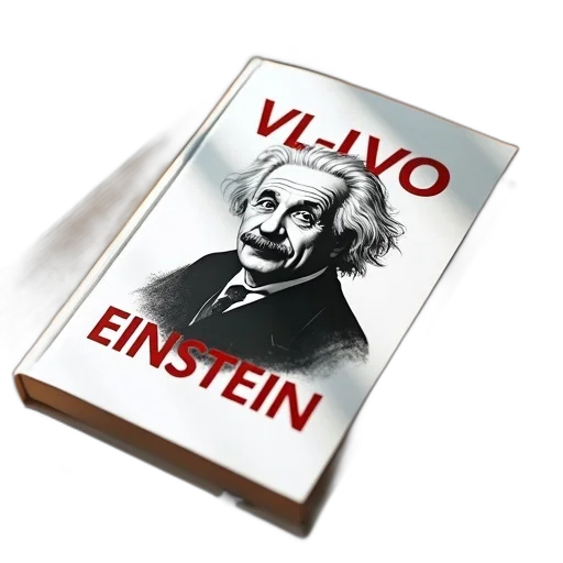 photorealistic, book, white, cover, featuring, black, portrait, albert transparent PNG cut-out