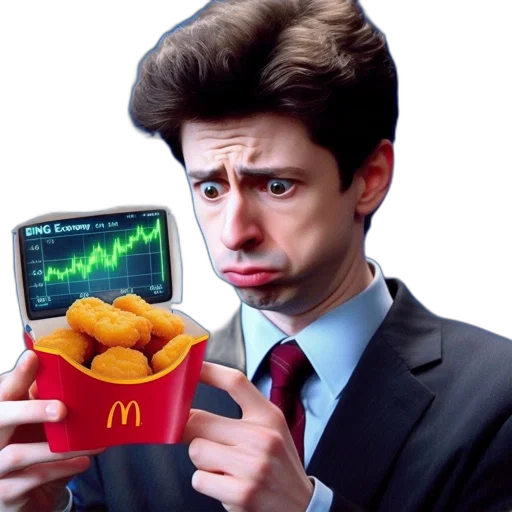 food, man, suit, surprised, container, chicken, nuggets, stock transparent PNG cut-out