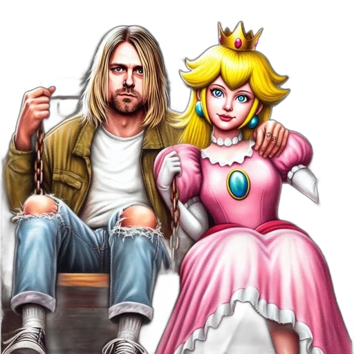 crown, comic book art, concept art, pixel art, fantasy art, two, individuals, sit transparent PNG cut-out