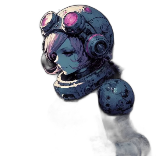 mask, robot, face, creature, concept art, watercolor, fantasy art, cyberpunk transparent PNG cut-out