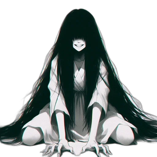 creature, mask, hair, dress, concept art, pixel art, comic book art, fantasy art transparent PNG cut-out