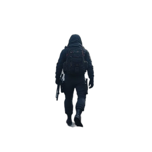 jacket, weapon, creature, robot transparent PNG cut-out