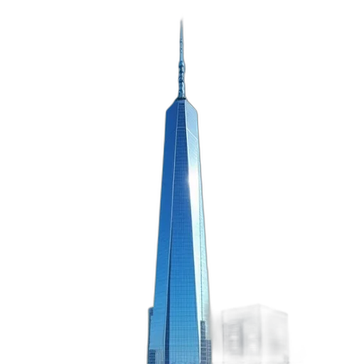 building, weapon, 3d render, concept art, photorealistic, vaporwave, blue, clear transparent PNG cut-out