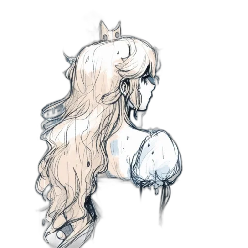 crown, hair, dress, mask, concept art, watercolor, fantasy art, anime transparent PNG cut-out