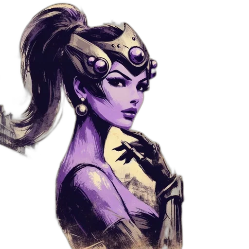 mask, crown, staff, face, fantasy art, concept art, watercolor, comic book art transparent PNG cut-out