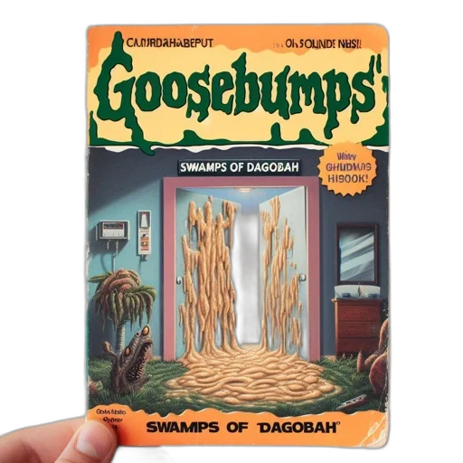 food, concept art, underwater, parody, goosebumps, book, cover, featuring transparent PNG cut-out
