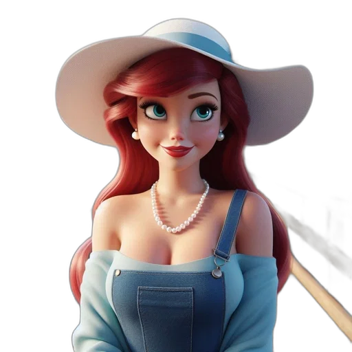 hat, jewelry, staff, dress, 3d render, photorealistic, concept art, cartoon transparent PNG cut-out