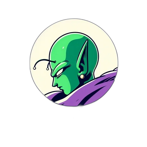 staff, face, mask, comic book art, concept art, cartoon, pixel art, green transparent PNG cut-out
