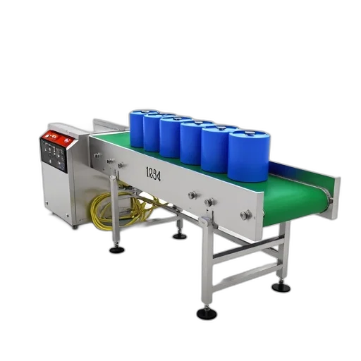 3d render, stainless, steel, conveyor, belt, green, surface, shown transparent PNG cut-out