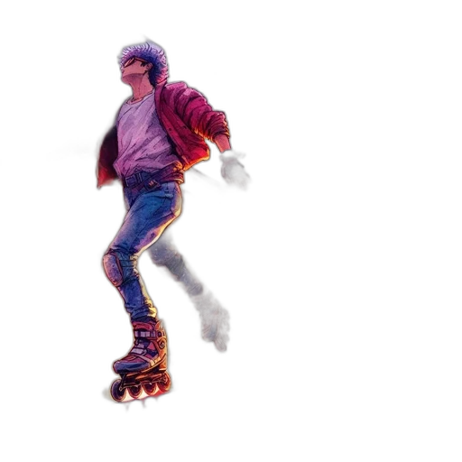 jacket, robot, shoes, concept art, vaporwave, pixel art, watercolor, young transparent PNG cut-out