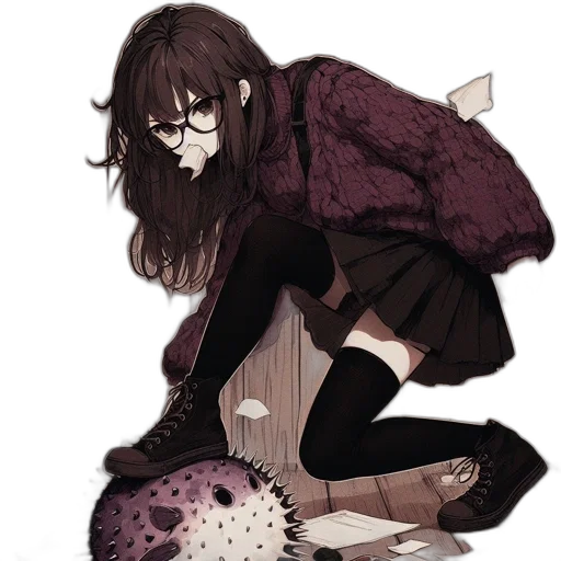 creature, flower, umbrella, weapon, concept art, pixel art, anime, fantasy art transparent PNG cut-out