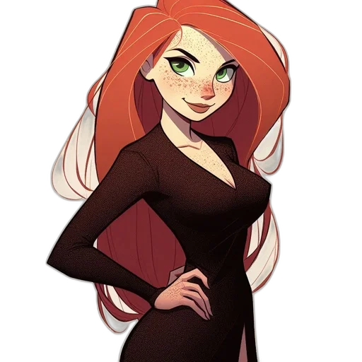 dress, staff, cartoon, concept art, fantasy art, comic book art, dark, animated transparent PNG cut-out