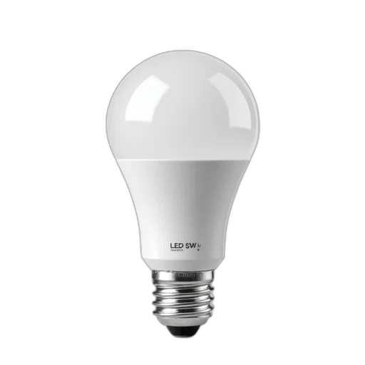 3d render, white, led, light, bulb, smooth, surface, silver transparent PNG cut-out